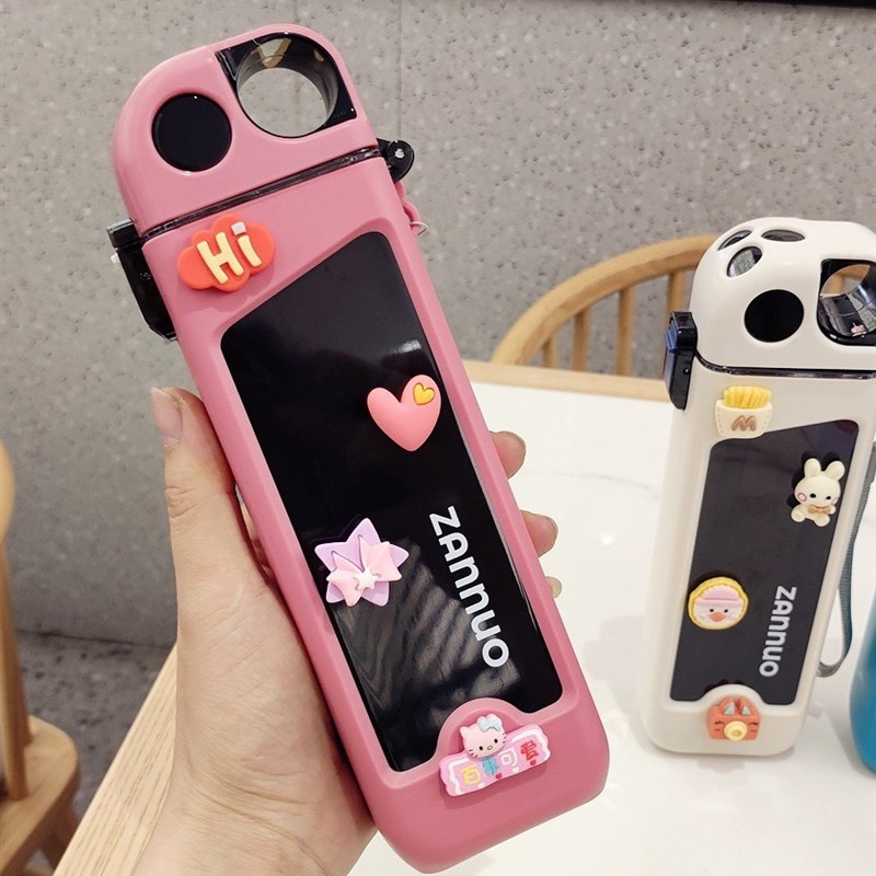 厂家蹦5373塑料吸管杯男女学生简约可携式户外水杯创意高颜值随行