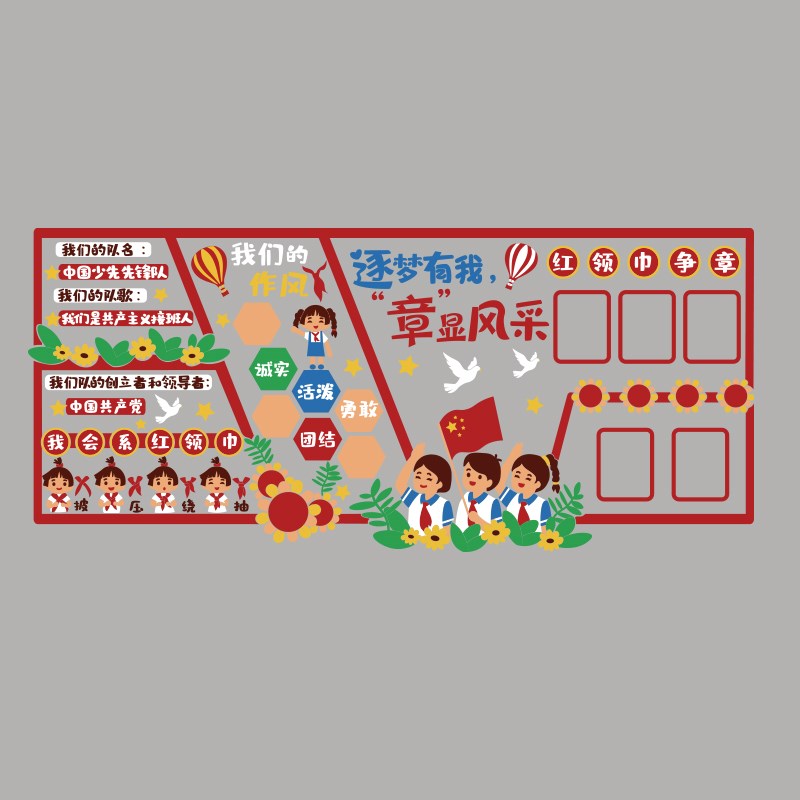 教室布置班级文化装饰中队角墙面贴神器黑板报小学校务公告栏照片