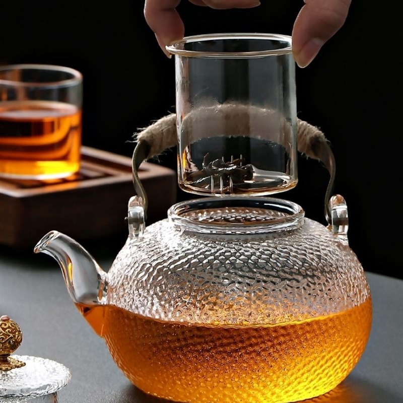 围炉煮茶壶煮茶炭火玻璃提梁壶大容量加厚耐热家用喝茶碳功夫茶具