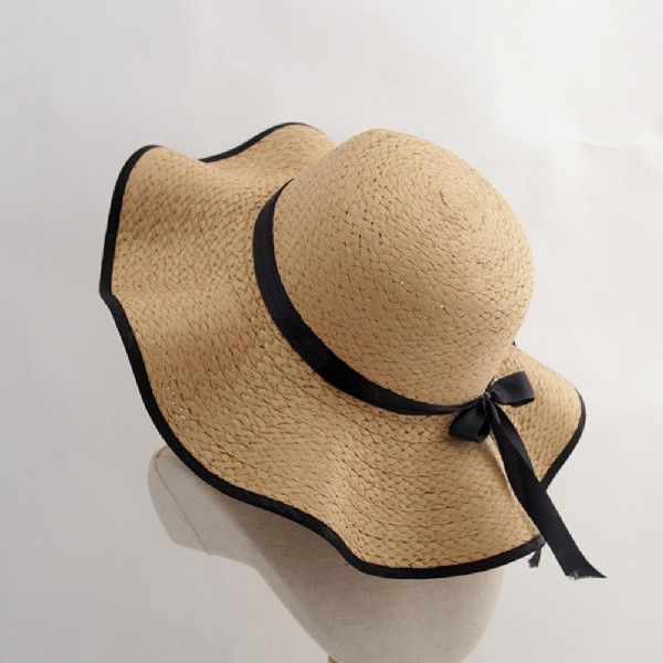 Beautiful Floppy Cap Comfy Straw Hat Sweet Bowknot Decor