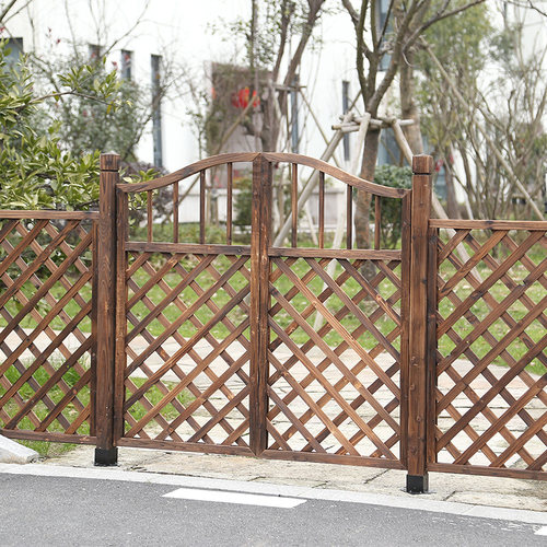 好货花园防腐木门栅栏门庭院门户外碳化木篱笆门实木院子围栏小门
