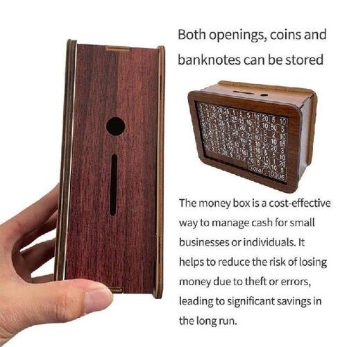 极速Wood Piggy Banks Save Money Box Multifunction Container