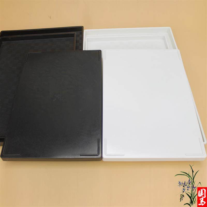 新高档酒店客房托盘长方形塑料仿瓷欧式宾馆格子面包店盘蛋糕盘子