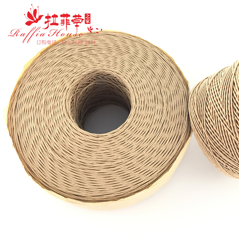 直径1mm单股牛皮纸绳厂家 环保手工拉菲草纸绳长约650M