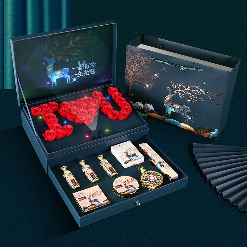 口红套装实用美妆礼品时尚投影浪漫情人节女生生日妇女节送妈妈