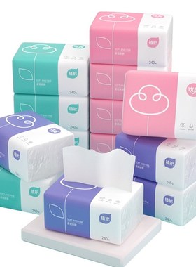 Facial Tissue Napkin Paper 4 Ply Scentless 60 Count 10Packs