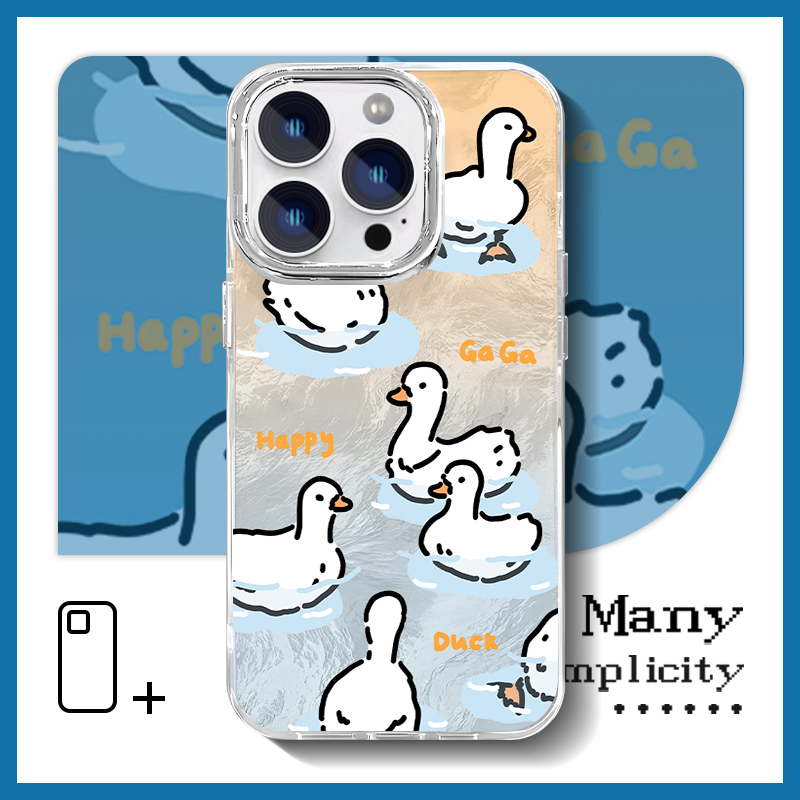 卡通可爱游水小鸭子手机壳适用苹果16红米k70荣耀300真我GT5华为mate60一加13vivos20魅族21OPPOfindx8小米15