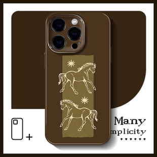 双马并驾齐驱马年手机壳高颜值适用iQOO15小米17pro华为p80苹果17菲林壳vivos50一加13荣耀500真我11三星s24u