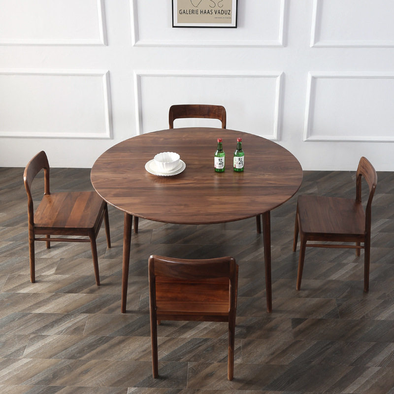 北欧轻奢现代简约北美黑胡桃木圆餐桌椅组合日式全实木饭桌家用,电子元器件市场,电线扎带/束线带,淘宝优惠券,粉丝福利购,淘宝优惠卷