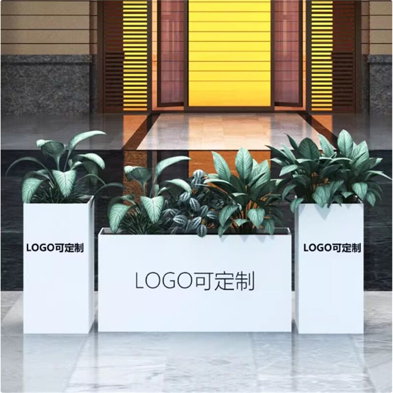 户外花箱座椅不锈钢围栏隔断室外铁艺花架种植箱成品花槽花钵花坛