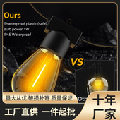 跨境新款 S14灯串E12跑马球泡灯户外防水庭院花园装 饰灯节日露营灯