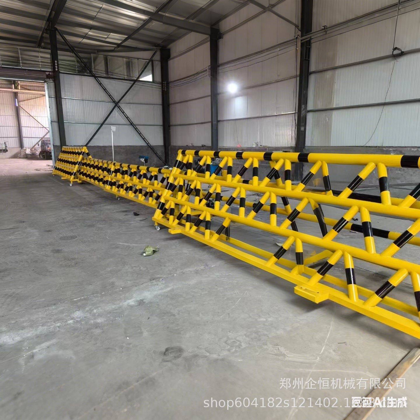 伸缩移动挡车器电动双开拒马防冲撞护栏门口挡车拒马路障护栏