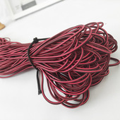厂家现货4mm红黑圆乳胶弹力绳松紧绳牛筋绳