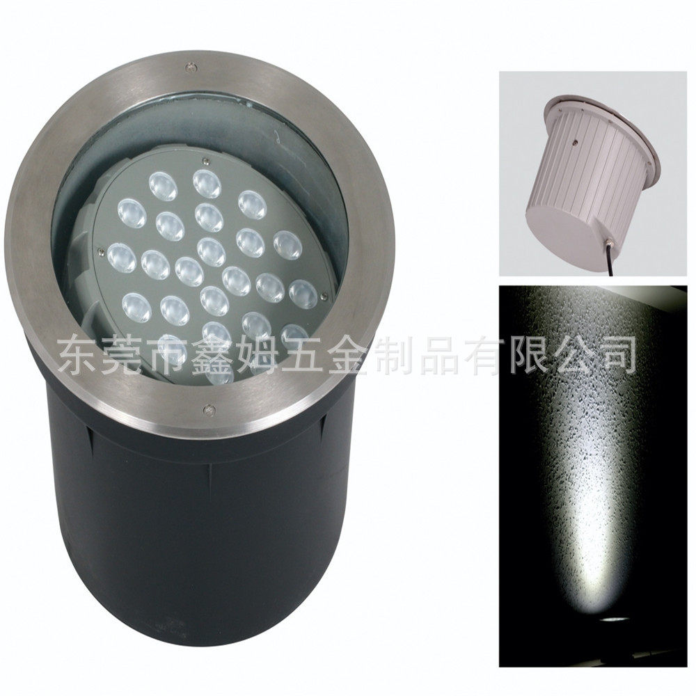 DMX嵌入式楼宇地面走廊亮化户外防水IP67圆形36W可调角度地埋灯
