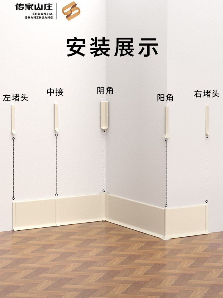 铝合金免打孔超薄踢脚线