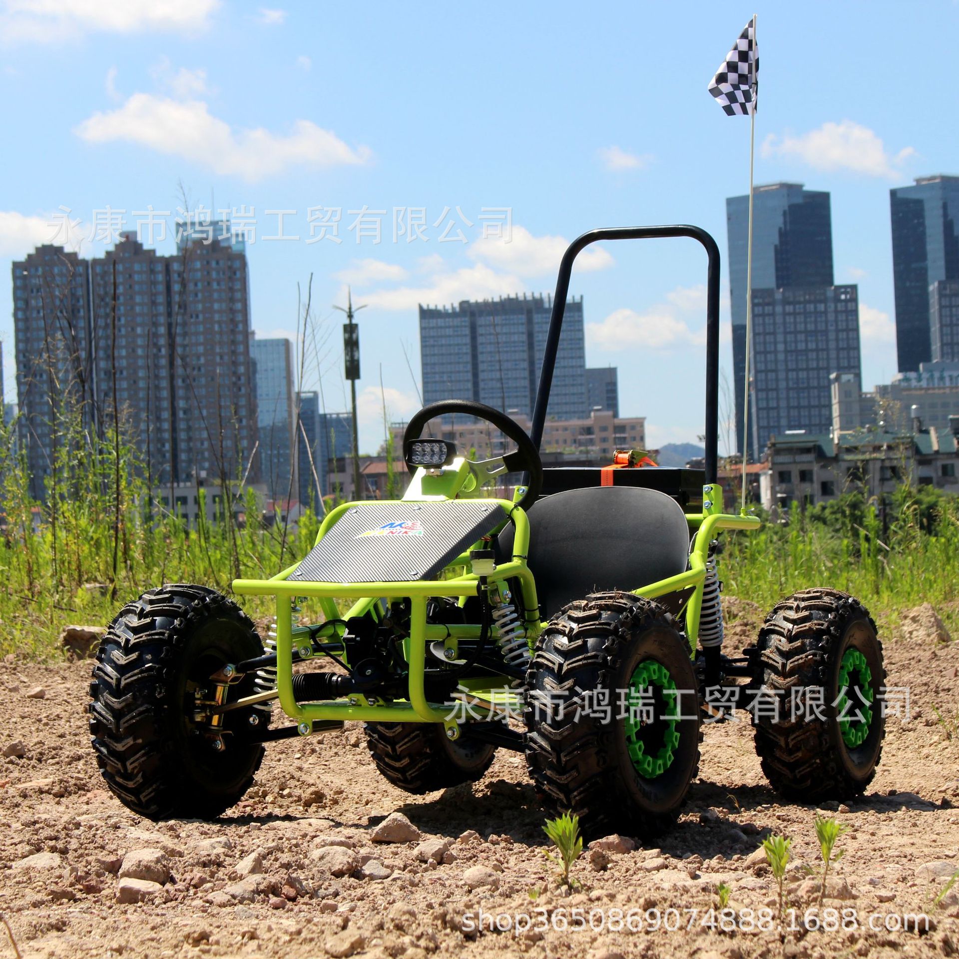 48V1000W20电动卡丁车防后溜功能海边沙滩场地景区电动越野卡丁车
