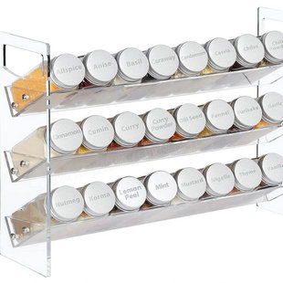 三层透明亚克力香料展示架家用厨房台面浴室有机玻璃多功能置物架