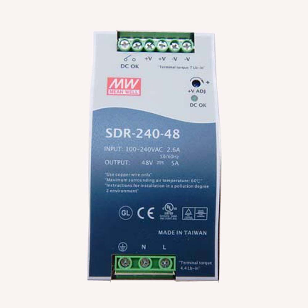 SDR-240台湾明纬24V导轨24/48V开关电源240W主动式PFCDC带电源