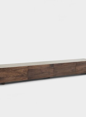 北欧全实木电视柜简约黑胡桃木地柜白橡木原木客厅柜樱桃木视听柜