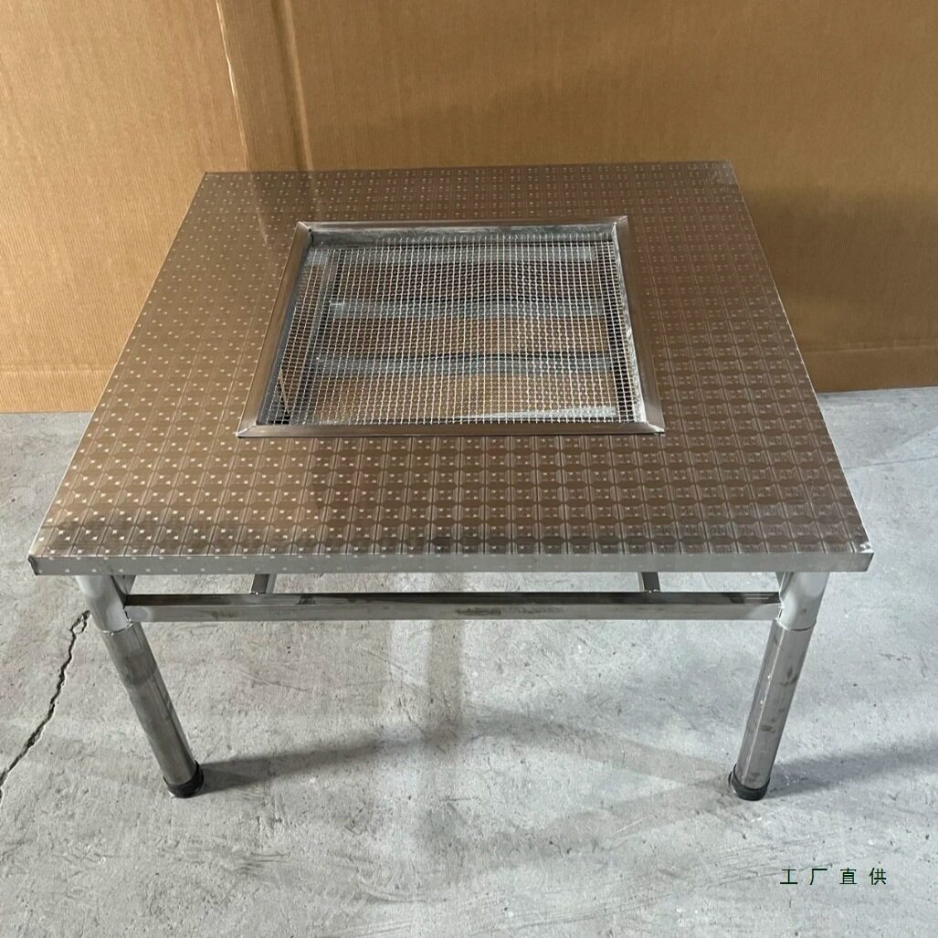 特厚不锈钢烧烤桌专用可折叠烧烤桌户外摆地摊家用烧烤店烤肉桌