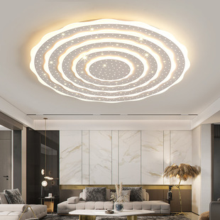 极简客厅吸顶灯现代简约家用大气主卧室灯设计感年轮温馨大厅灯具