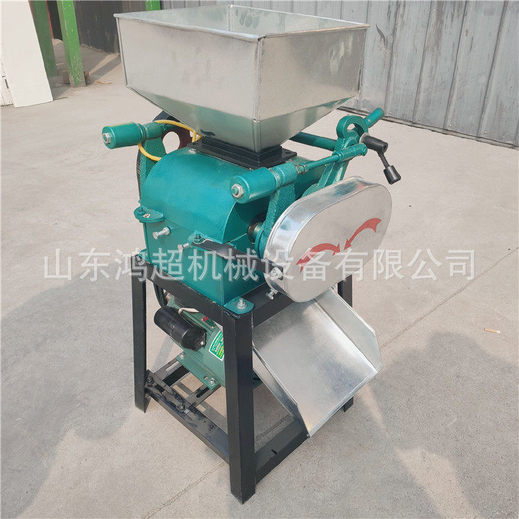 对辊核桃破瓣机 黄豆黑豆压扁机60型对辊豆扁机
