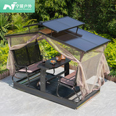 户外铝合金秋千摇椅休闲室外遮阳动力吊椅庭院多人别墅花园摇摇椅