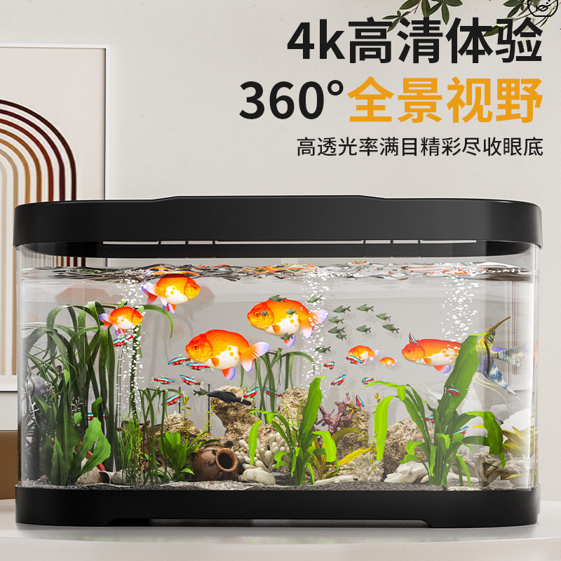 家用桌面小型鱼缸水族箱客厅带水泵套餐款