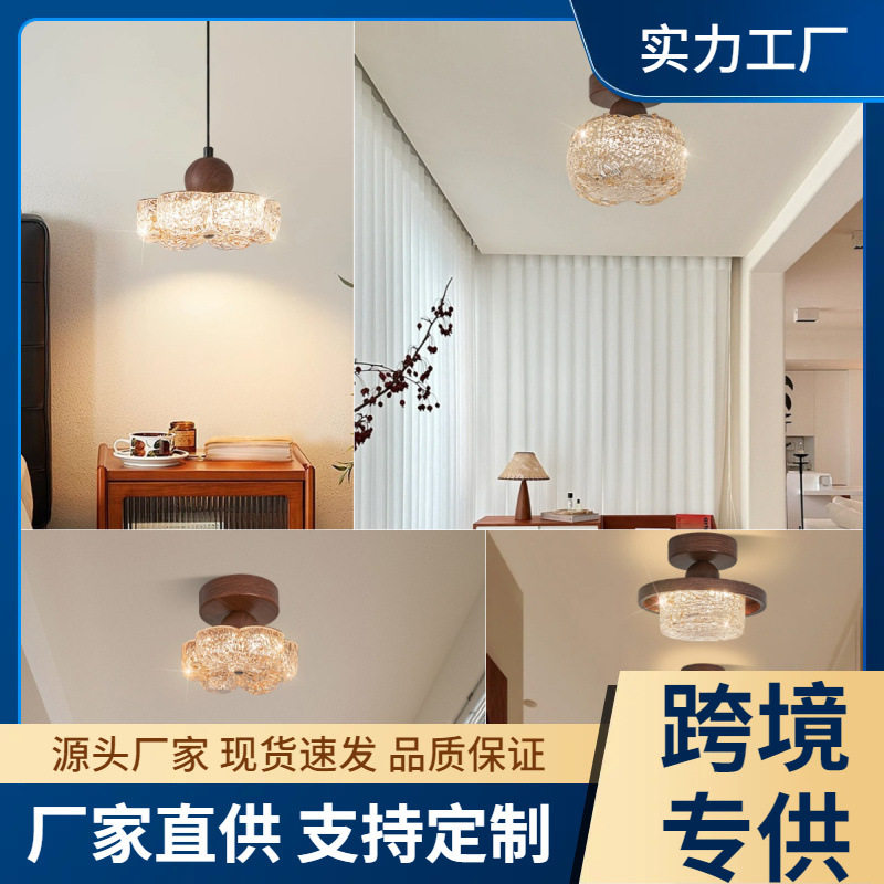 铁艺树脂过道走廊复古吸顶壁灯三色变光客厅入门高级感LED玄关灯