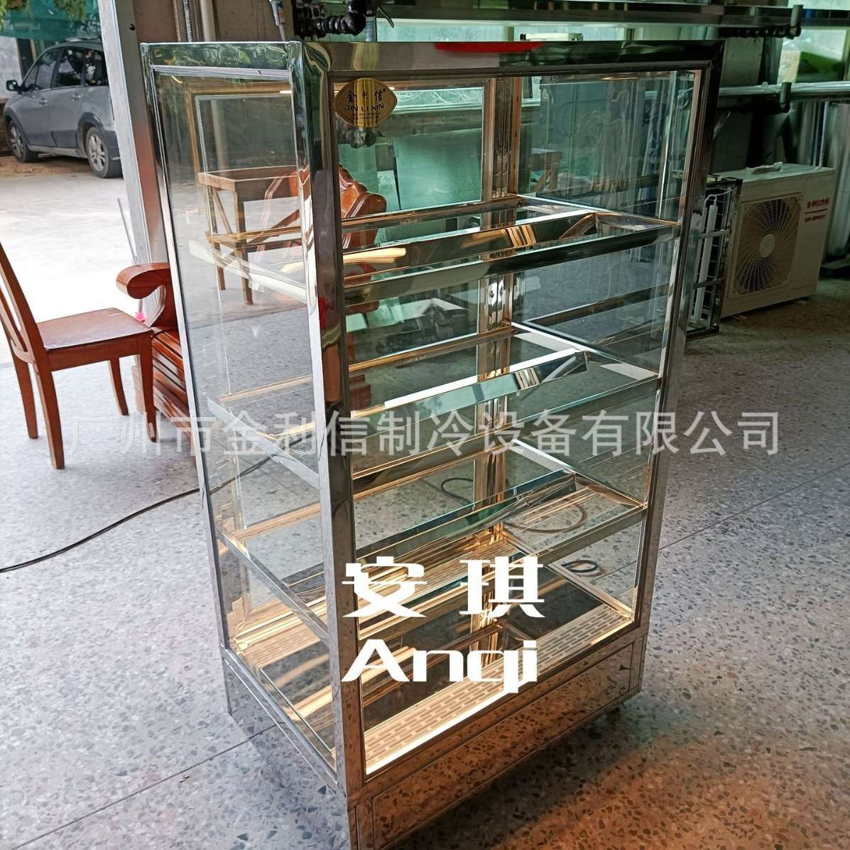 金利信牌不锈钢全玻璃立式食品电热恒温热酥柜泡芙保酥展示柜