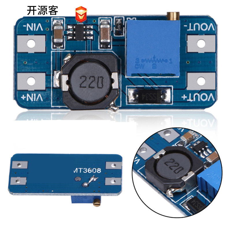 DC-DC升压模块2A升压板输入3V/5V转升5V/9V/12V/24V可调小体积