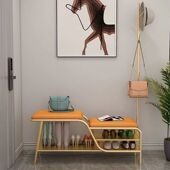 换鞋 凳 架进门入户可坐穿鞋 凳鞋 柜挂衣架一体家用门口轻奢衣帽架鞋