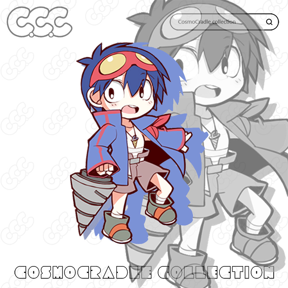 天元突破红莲螺岩 西蒙 UV转印防水贴纸