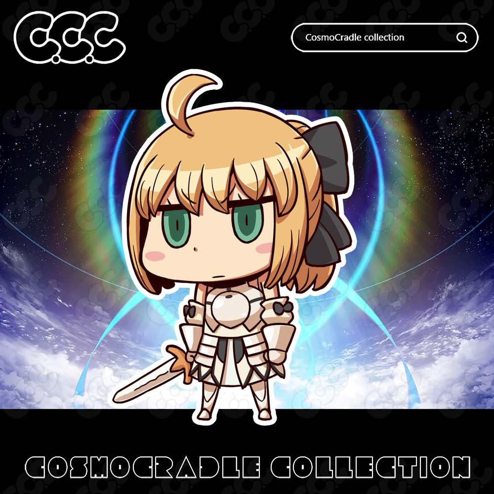 命运冠位指定 FGO Q版 阿尔托莉雅·潘德拉贡Lily UV转印防水贴纸