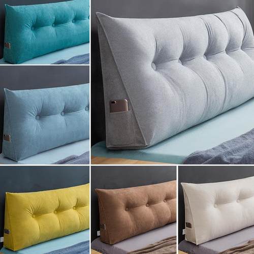 简约床头靠垫纯色三角大靠背可拆洗雪尼尔靠垫单双人榻榻米大靠枕