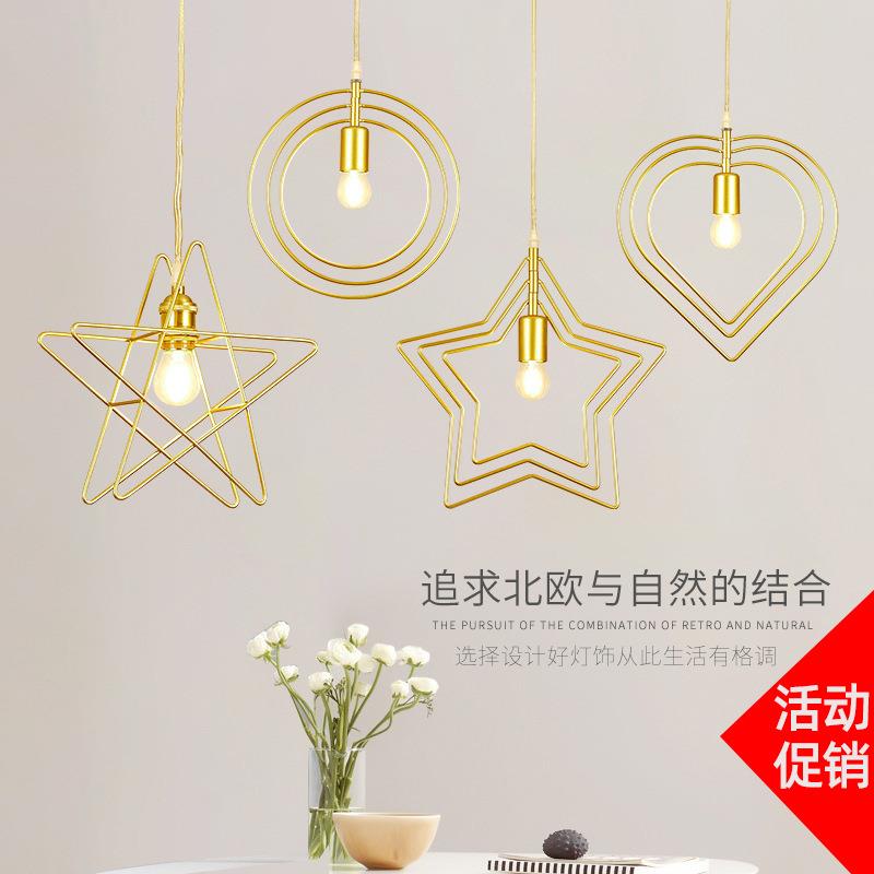 北欧现代简约酒吧台灯具餐厅吊灯三头钻石过道工业风个性创意灯饰