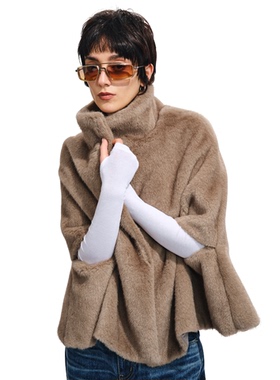 Two little guys*立领毛皮草马甲斗篷披肩