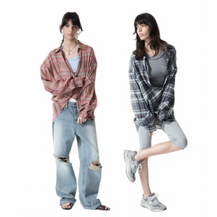 度假系列进口色织醋酸慵懒感垫肩百搭衬衣 guys Two little