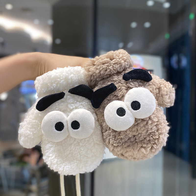 儿童手套冬季保暖全包手指挂脖