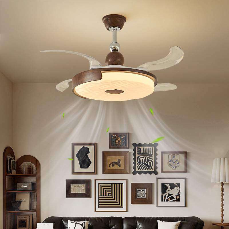 卧室灯中古风吸顶灯诧寂风胡桃木色复古书房灯圆形实木主卧风扇灯,3C数码配件,USB灯,淘宝优惠券,粉丝福利购,淘宝优惠卷