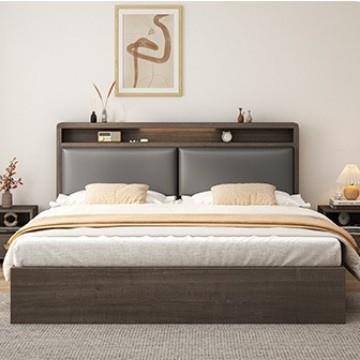 床实木床1米8双人床卧室床出租房用软包床1.5m储物床1米2单人床架