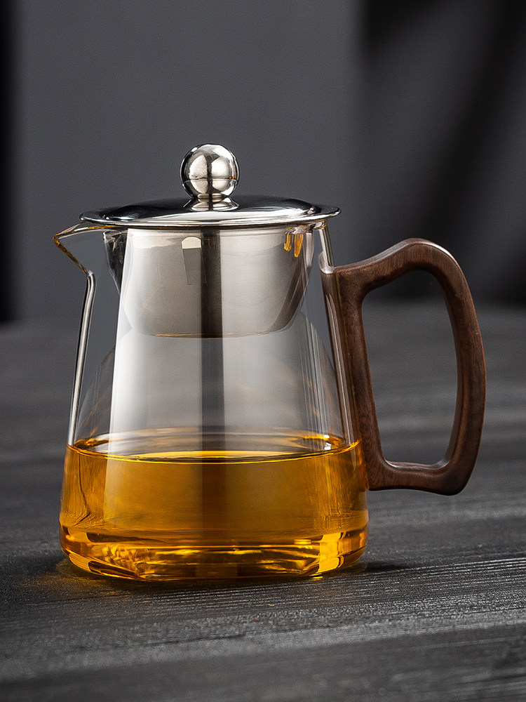 核桃加厚玻璃配盖杯茶漏家用茶具茶隔器懒小清干泡茶