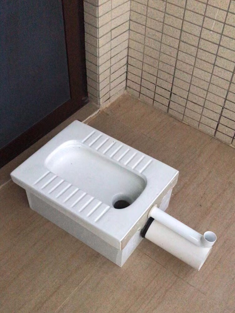 墙横排后下排蹲厕加高台式墙排蹲便器后横排蹲坑大便器便池后排水