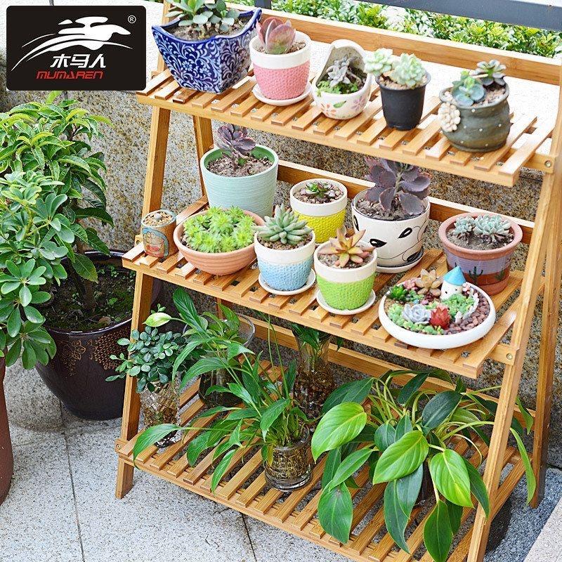 折叠花架家用落地花架子阳台客厅室内花盆植物架靠墙简易多层一体