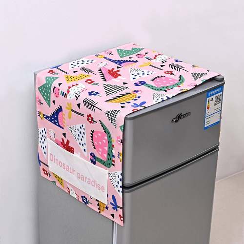 冰箱盖布单开洗衣机罩冰箱防尘罩棉麻防水盖巾微波炉防尘布印制