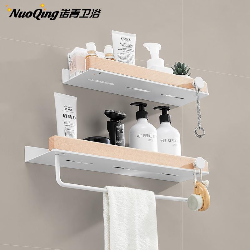 厨房原木调料架家用免打孔壁挂式调味瓶置物架日式实木厨房置物架