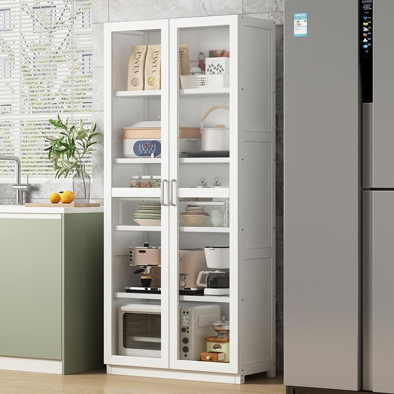 厨房置物架防尘家用多层架子落地收纳柜多功能微波炉锅具储物碗柜