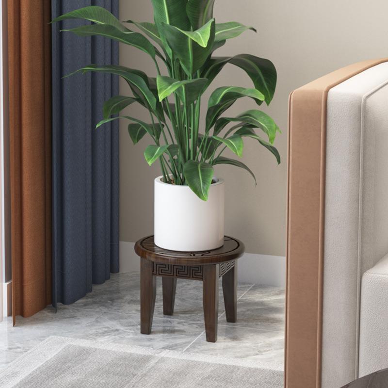 新中式客厅落地摆件仿古花台花架子竹制室外室内置物架山水花台