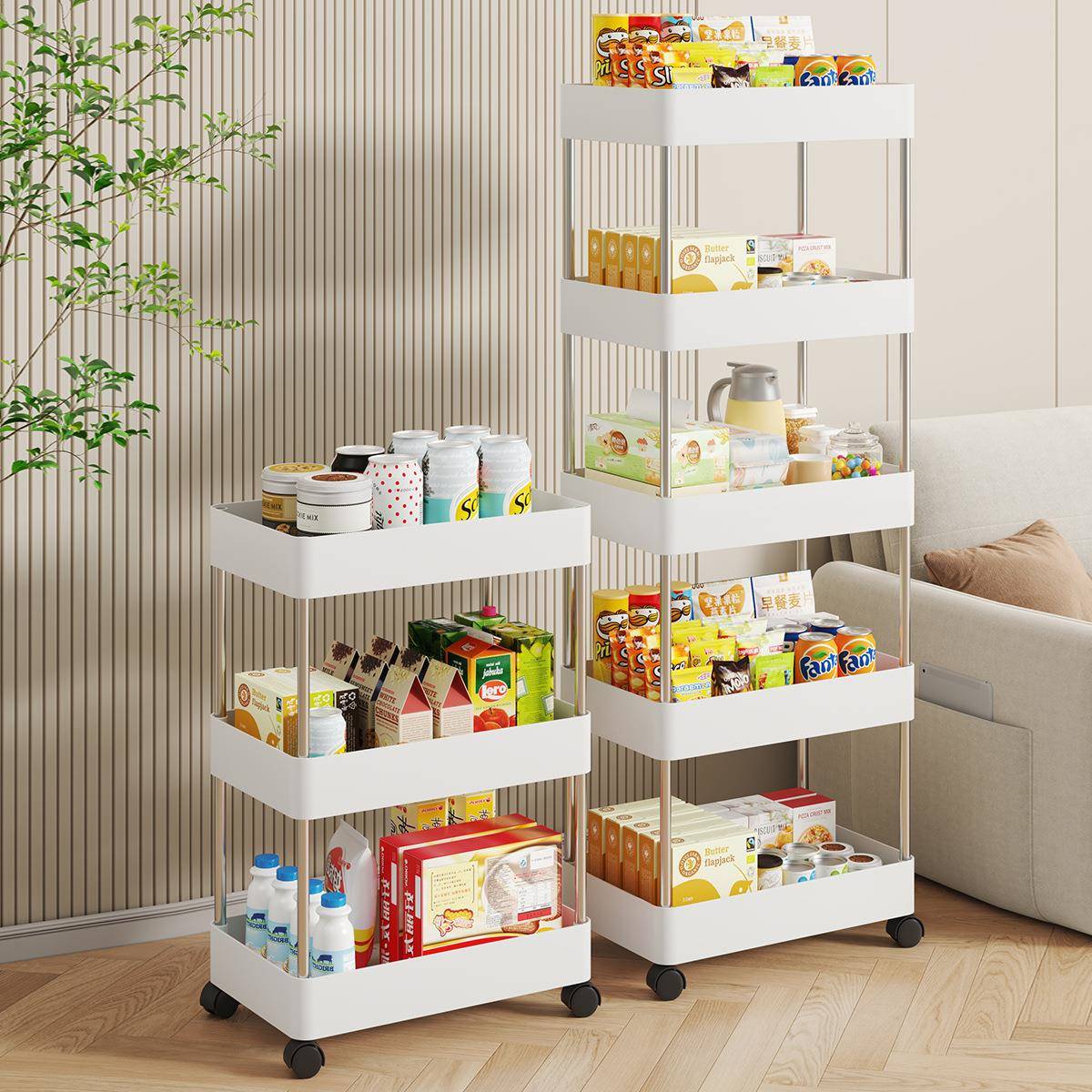 落地置物架卧室厨房小推车卫生间收纳架可移动浴室带轮储物架子