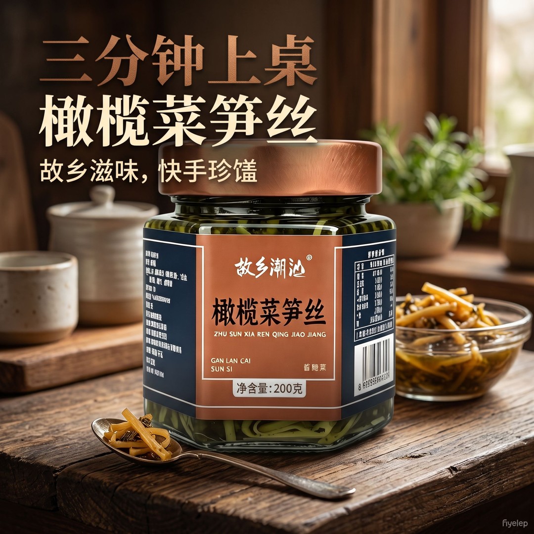 故乡潮汕橄榄菜笋丝即食下饭菜